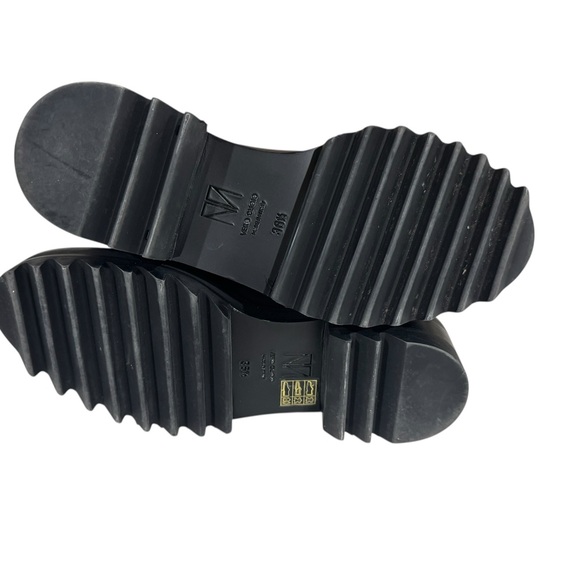 Tamara Mellon Black Leather Easy Rider Pull-on Leather Moto Boots - Picture 6 of 7